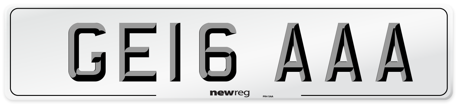 GE16 AAA Number Plate from New Reg